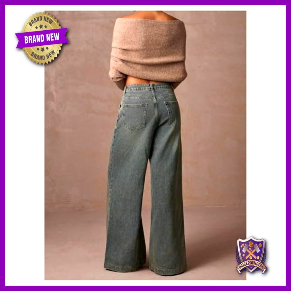 Off Shoulder Pullover Sweater Wrap Long Sleeve Kn… - image 3